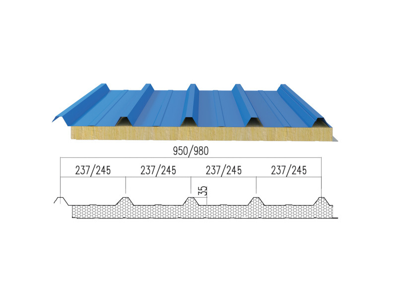 Fiberglass Rock Wool Sandwich Panel Fiberglass Rock Wool Sandwich Panel