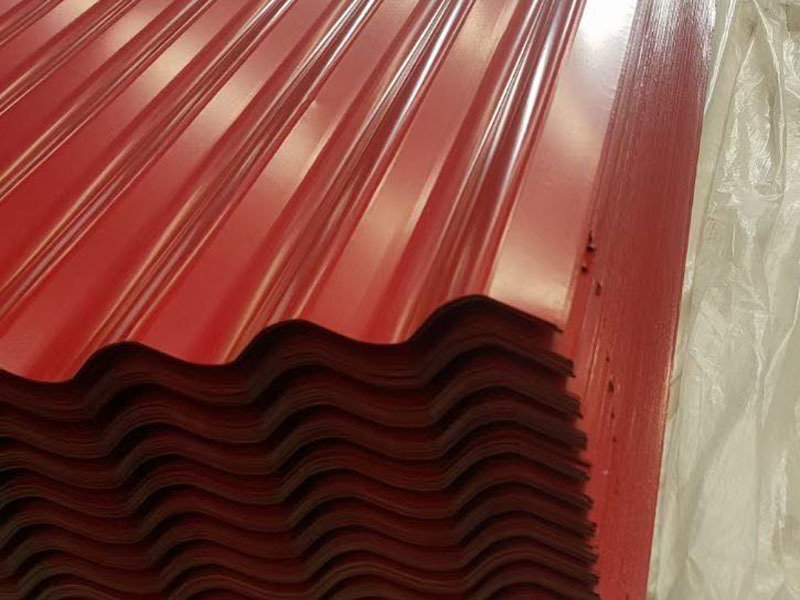 Color-coated corrugated steel sheet