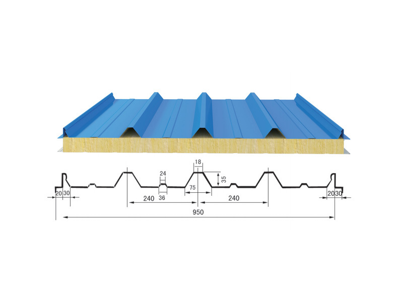 Fiberglass Rock Wool Sandwich Panel Fiberglass Rock Wool Sandwich Panel