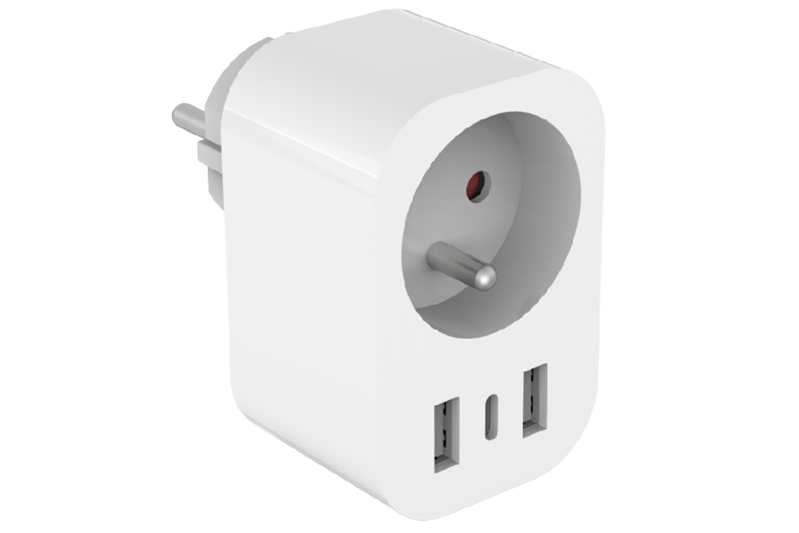 Smart Socket 230V 16A Double Outlet Metering White & UK & Australian &French & American