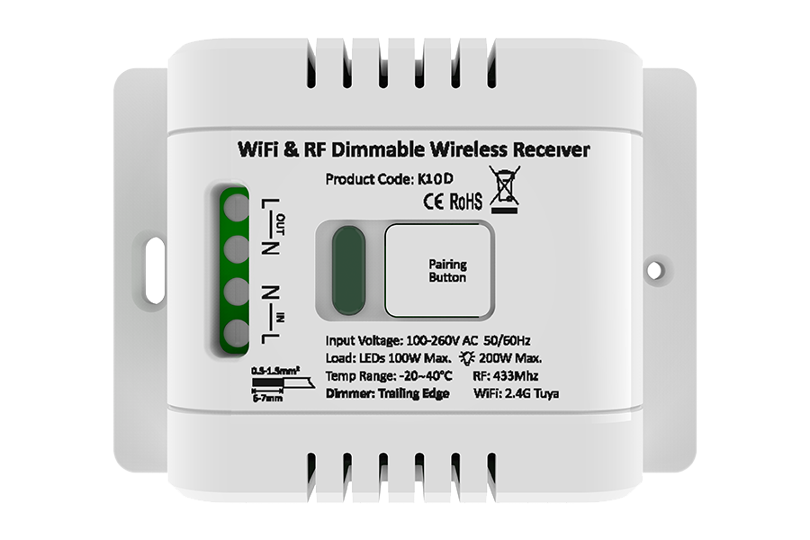 Dimmable 1 Channel Kinetic Switch RF & WiFi+BLE