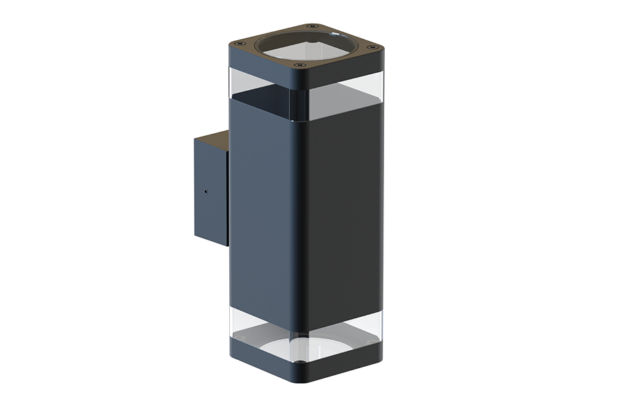IP54 2*GU10 Wall Light Aluminum Black