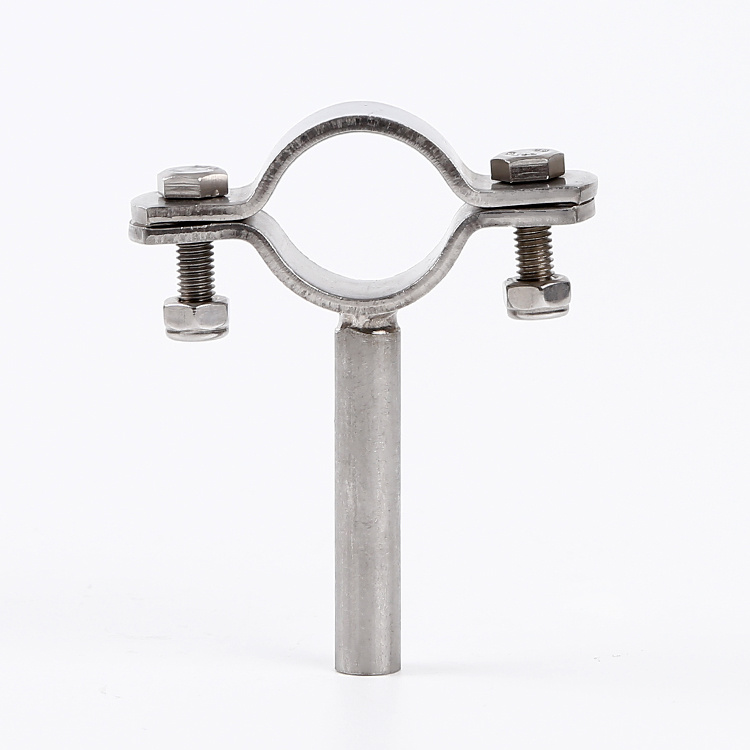 Round pipe hanger with solid bar
