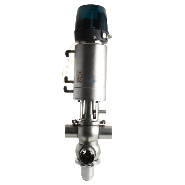 Double seat mixproof valve with intelligent head