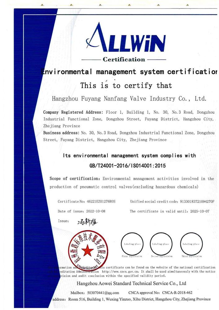 Environmental Management System Certificate