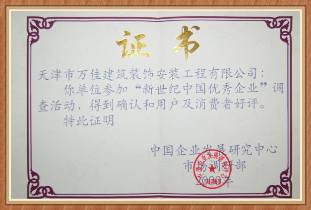 新世紀(jì)中國(guó)優(yōu)秀企業(yè) 新世紀(jì)中國(guó)優(yōu)秀企業(yè)