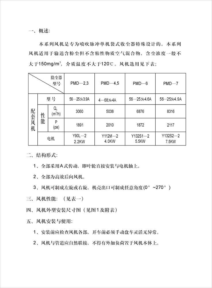 樣本PDM除塵風(fēng)機(jī)