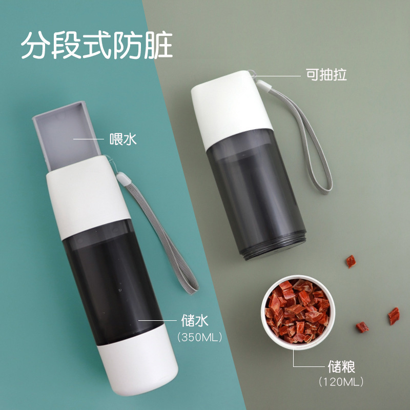 寵物水瓶抽拉式分段狗狗貓貓喂水儲糧塑料多功能亞馬遜日用品
