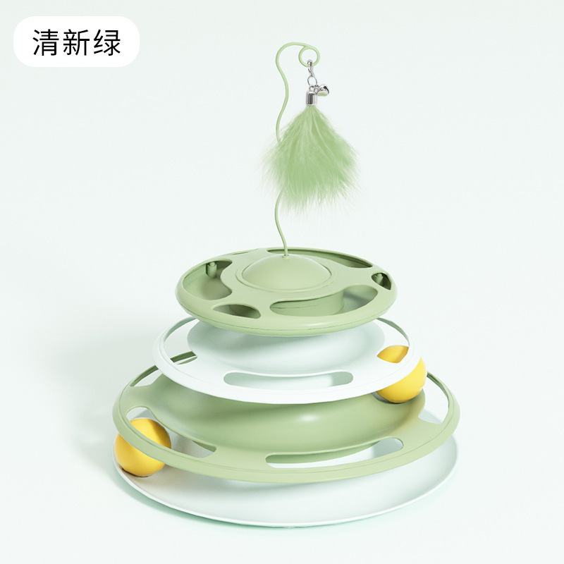 貓貓玩具飛碟貓轉盤可漏食轉盤抖音寵物益智互動喂食解悶逗貓玩具