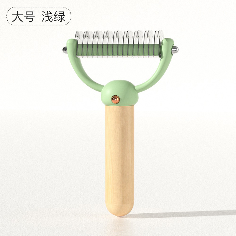 家用貓狗毛發(fā)清理櫸木手柄開結(jié)梳內(nèi)彎刀鋒不傷皮膚清理方便開結(jié)梳