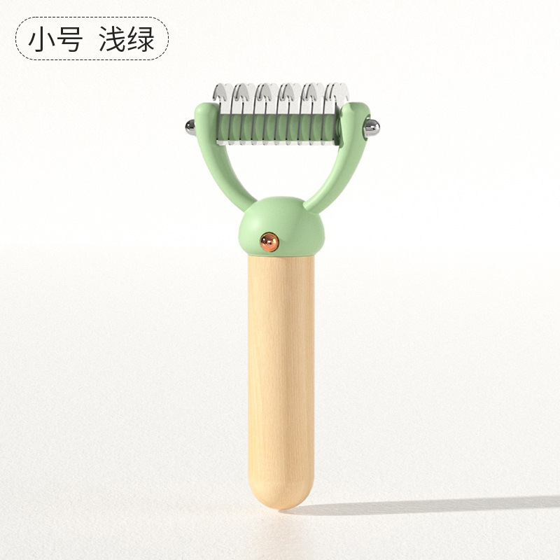 家用貓狗毛發(fā)清理櫸木手柄開結(jié)梳內(nèi)彎刀鋒不傷皮膚清理方便開結(jié)梳