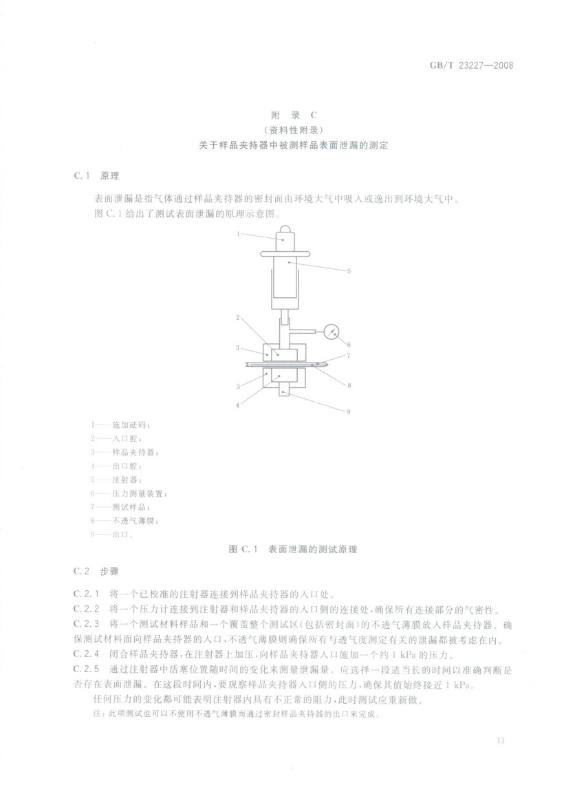 GBT 23227-2008 卷煙紙、成形紙、接裝紙及具有定向透氣帶的材料 透氣度的測定