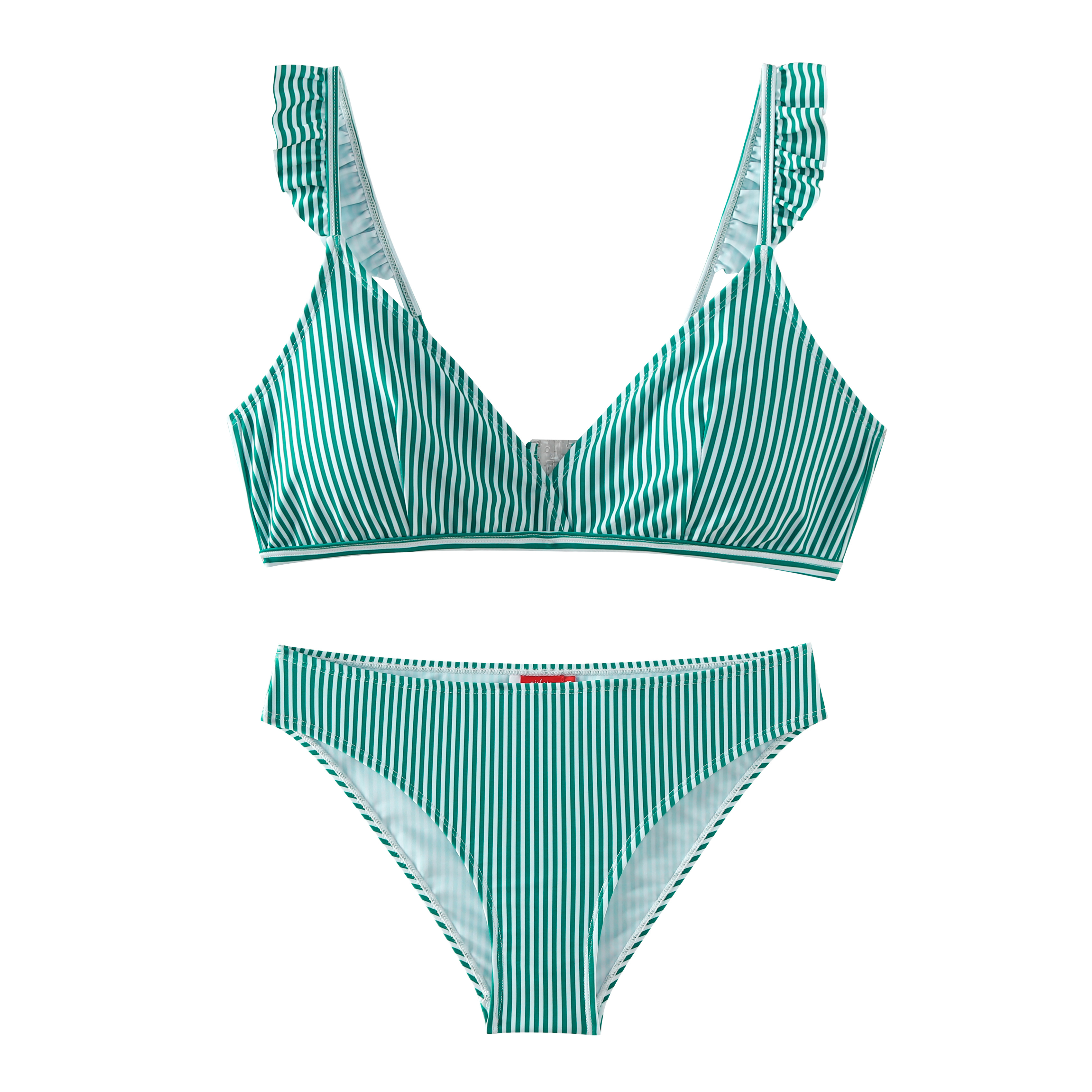 Maillot de bain de la dame avec la tasse