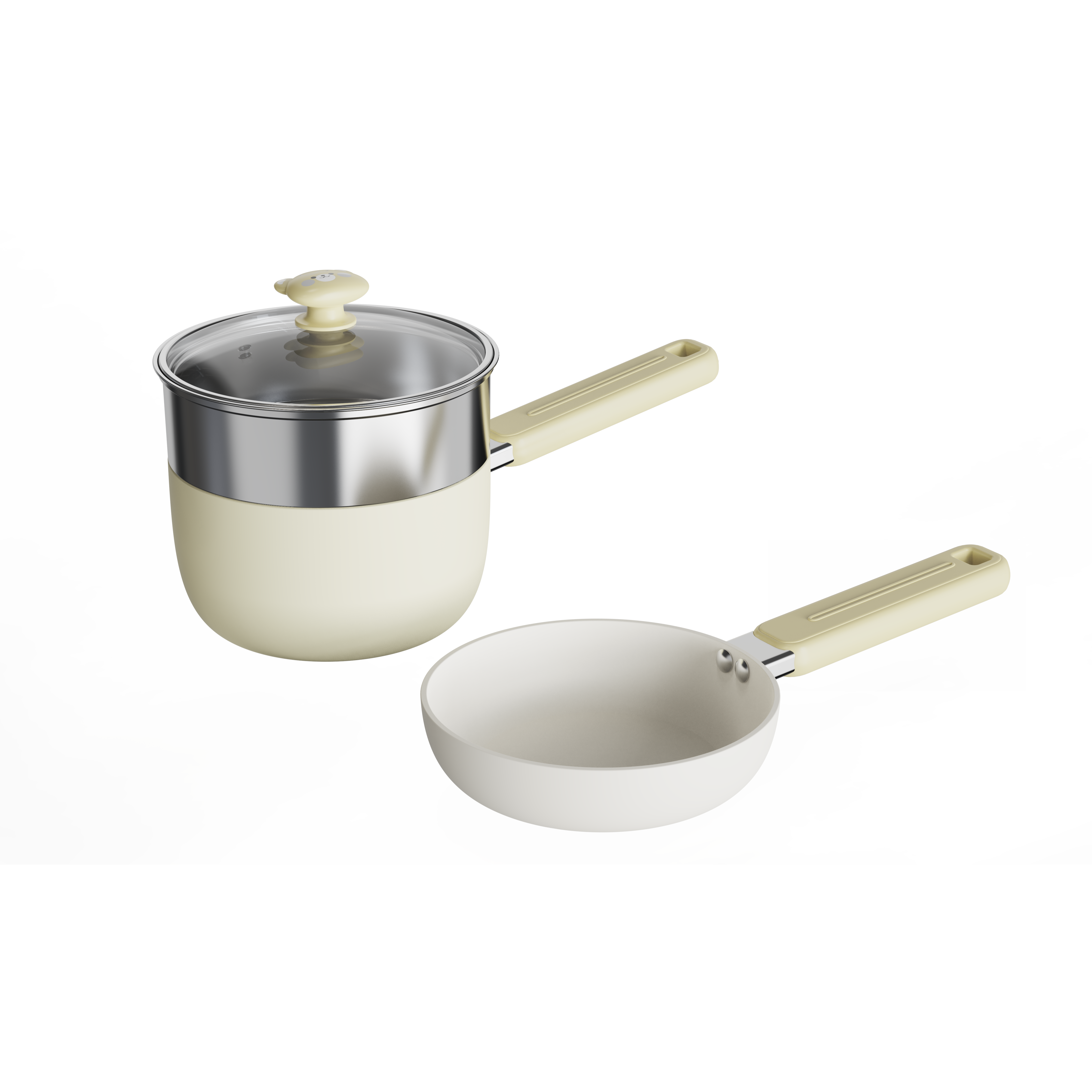 Pot Set  (Saucepan & Glass Lid\Frying Pan\Steamer)