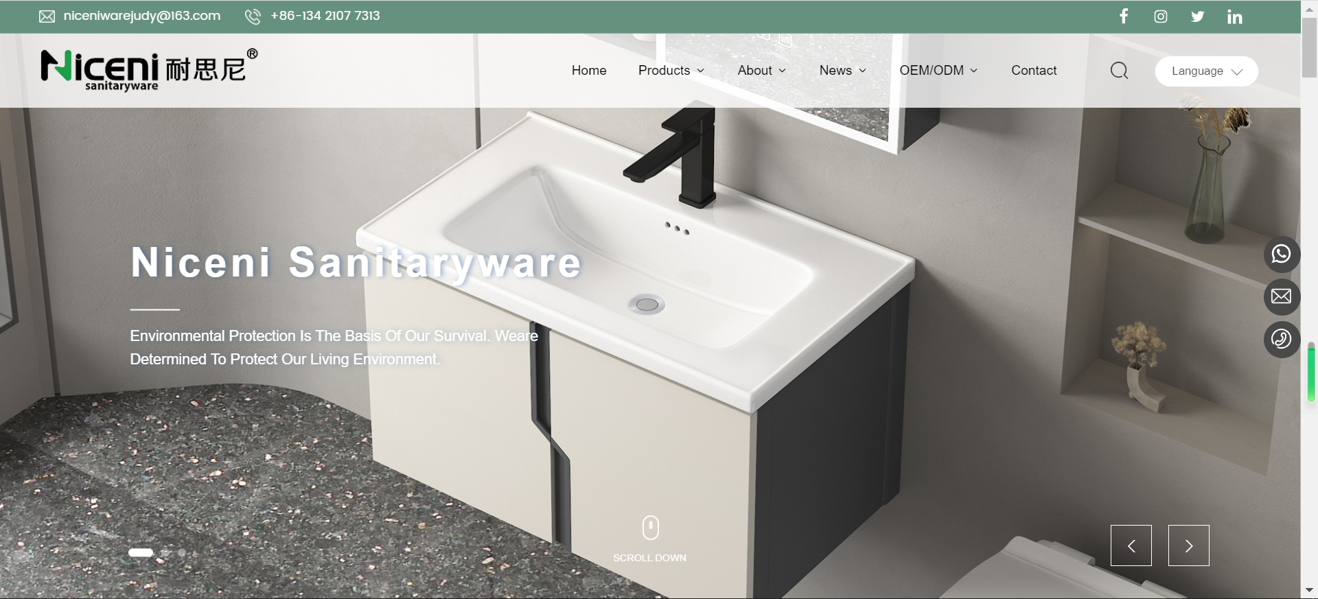 www.niceni-cn.com Niceni Sanitary Ware lanza un nuevo sitio web