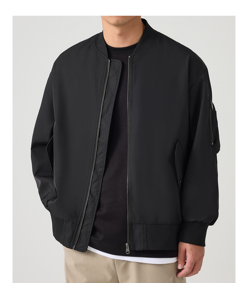 Mens Lightweight Bomber Nylon Jacket Causal Varsity Flight Windbreaker Track Jacket