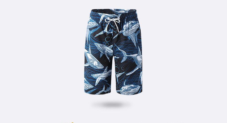 Custom Fashion New Design Hawaiian Beach Print Men Board Surf Swim Trunks Beach Shorts With Pockets