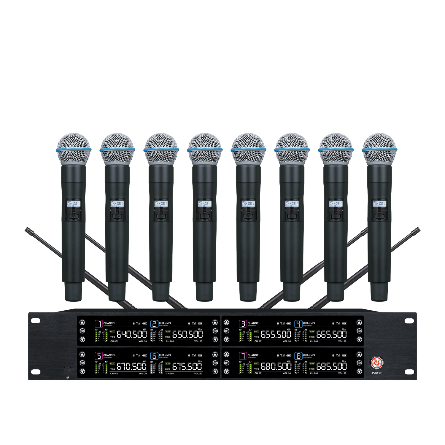 TRAIS UR-9028 Professional One-to-eight UHF Wireless Microphone with Clear Sound