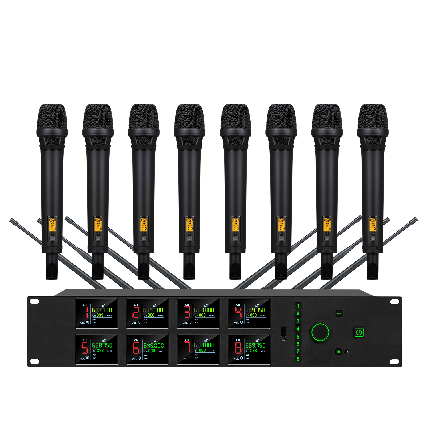 TRAIS UR-6800 Eight Channels Professional Handheld Bodypack Wireless Microphone