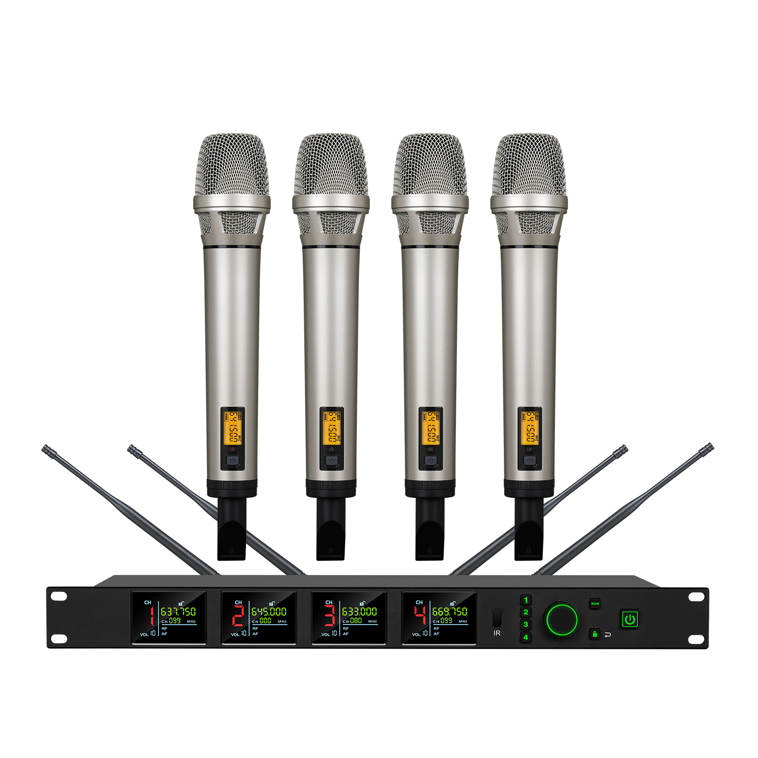 TRAIS UR-6400 Four Channels Professional Wireless Microphone for Conference Hall