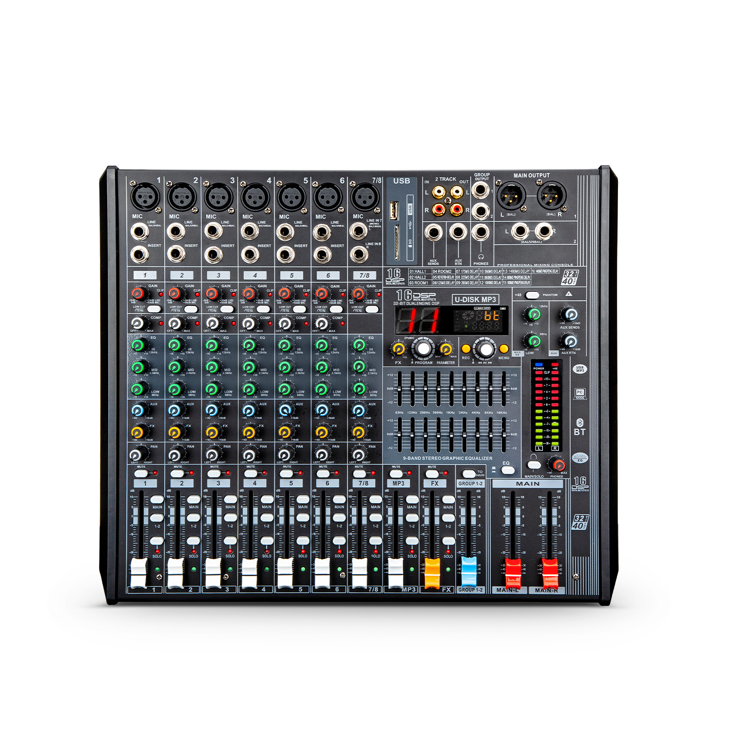 TRAIS MGP8-FX 8 Channels Professional Mixer