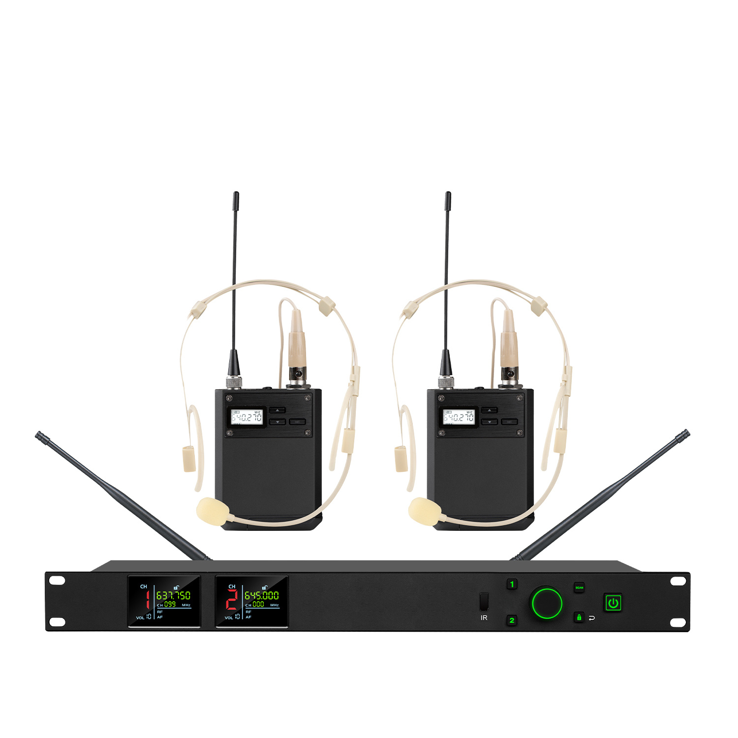 TRAIS UR-6200 Two Channels Professional UHF Wireless Microphone Lavalier Handheld Headset Mics