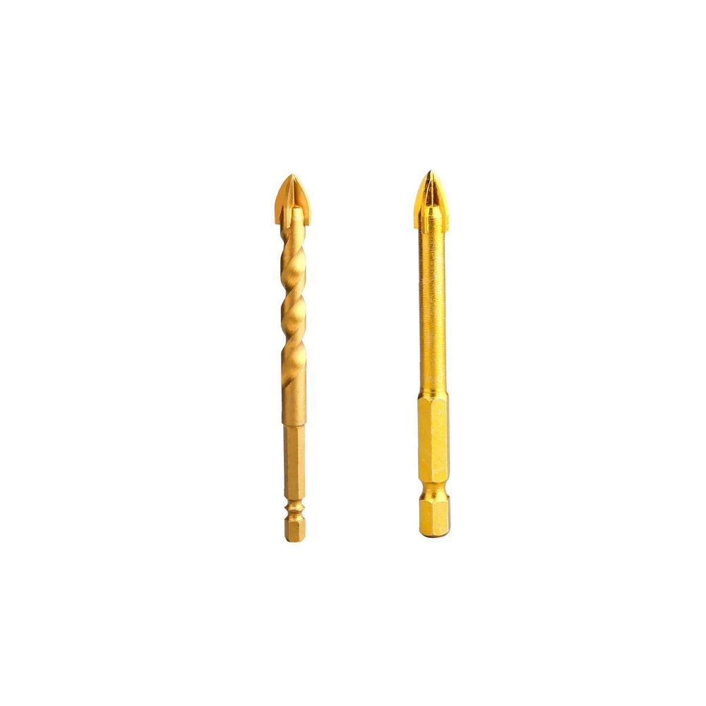 Hex shank lengthened cross tile, marble drill