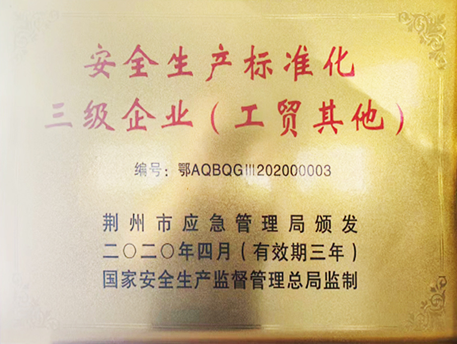 安全生產標準化三級企業（工貿其他）