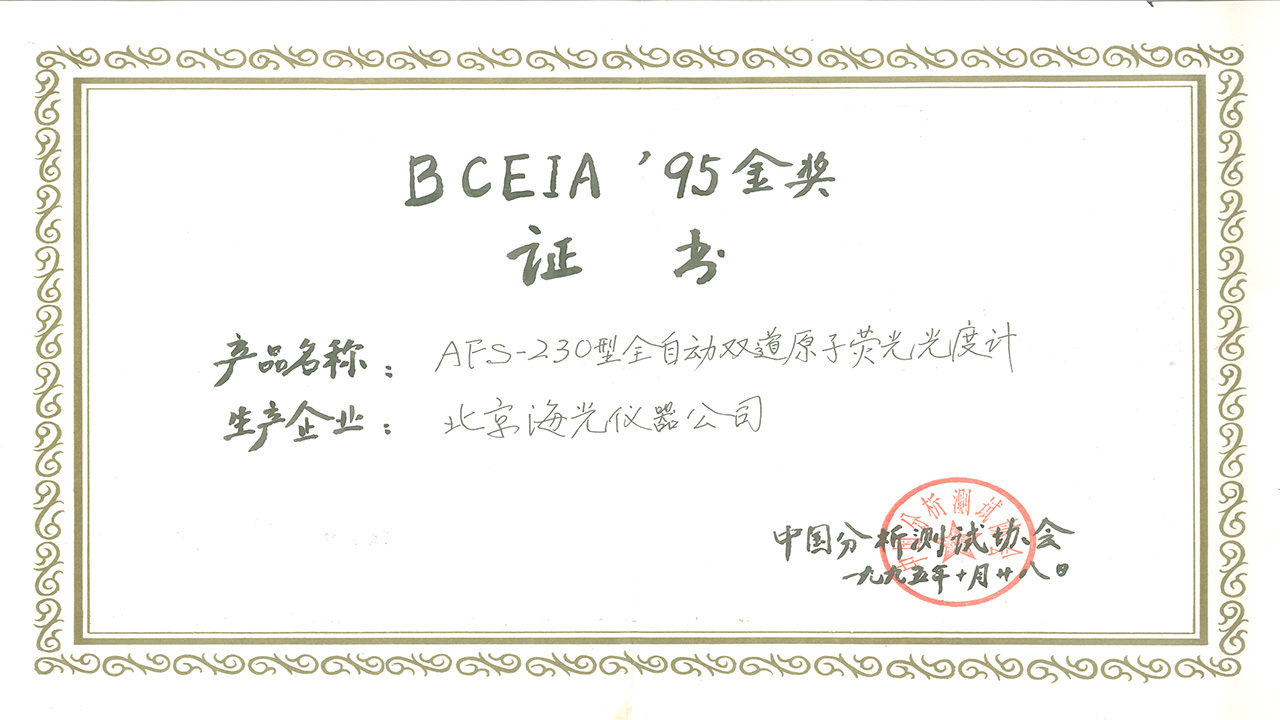 1995年BCEIA金奖AFS-230