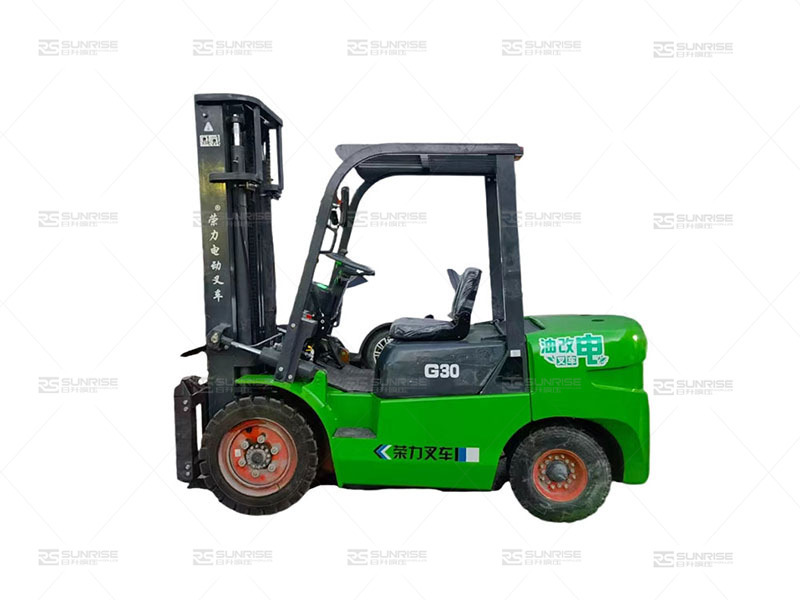 Oil to electric forklift