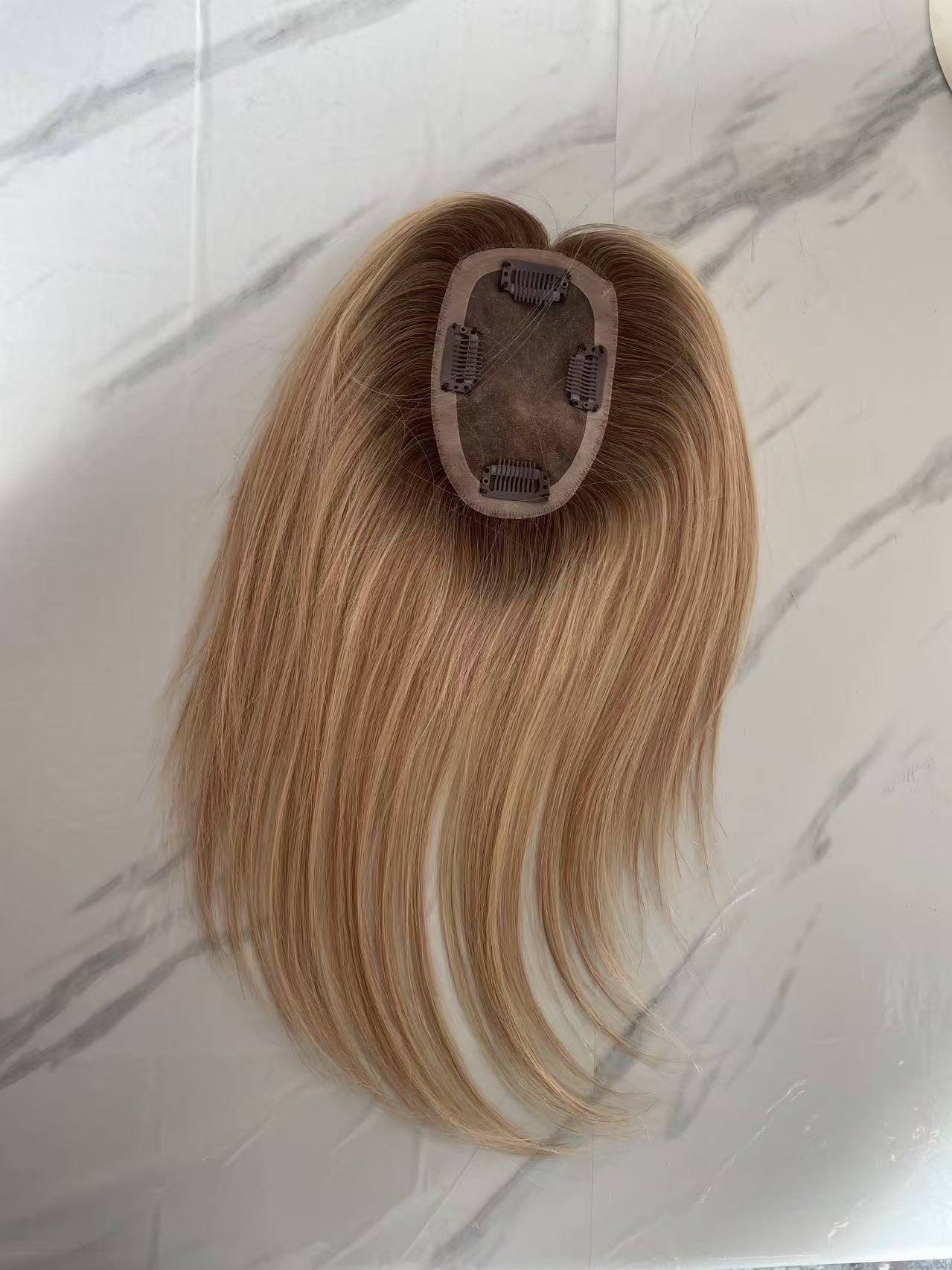 mini Human Hair Crown mono Topper Wig Factory