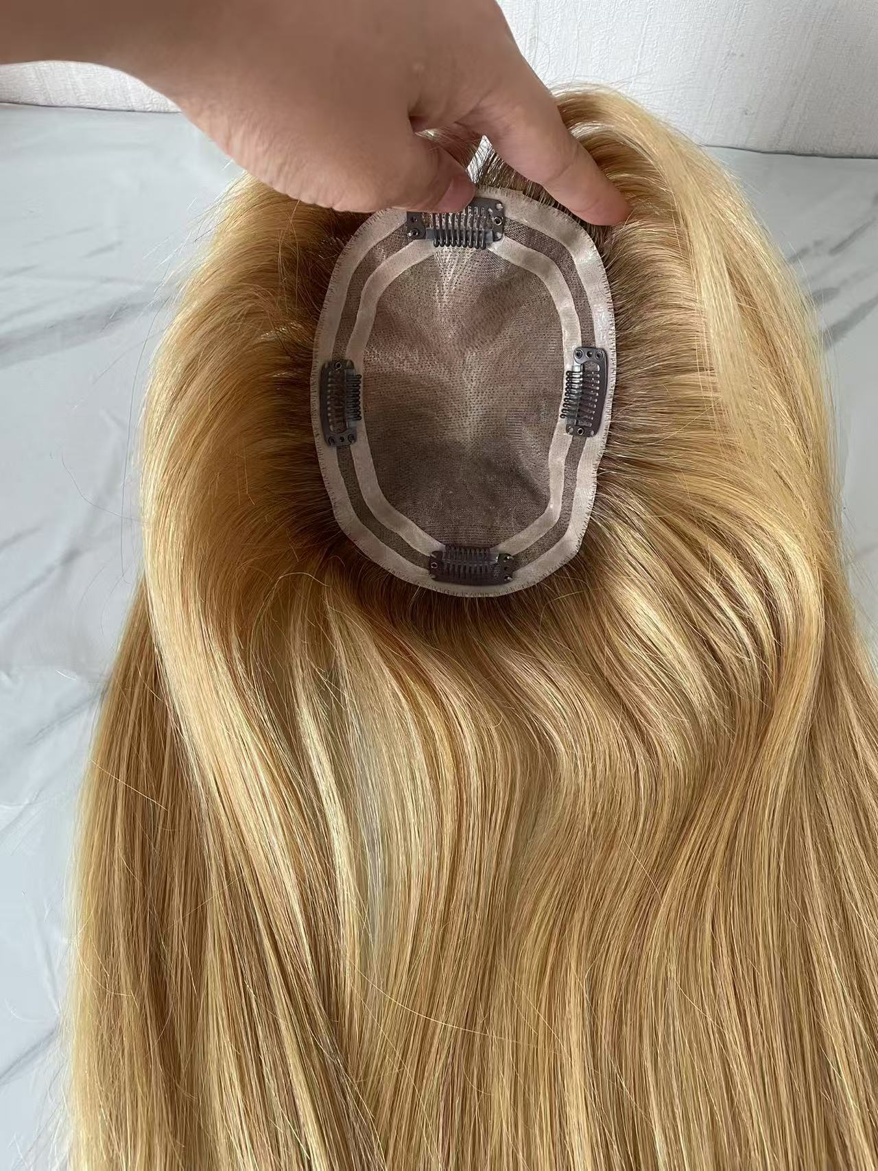 Human Hair Crown mono Topper women topper
