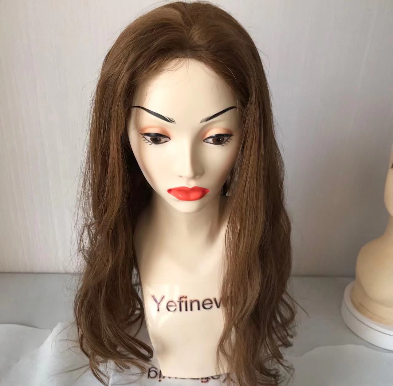 Stock warm brown full lace wig