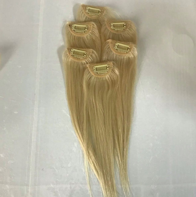 Blonde Brazilian Human Hair Clip in Hair Extension