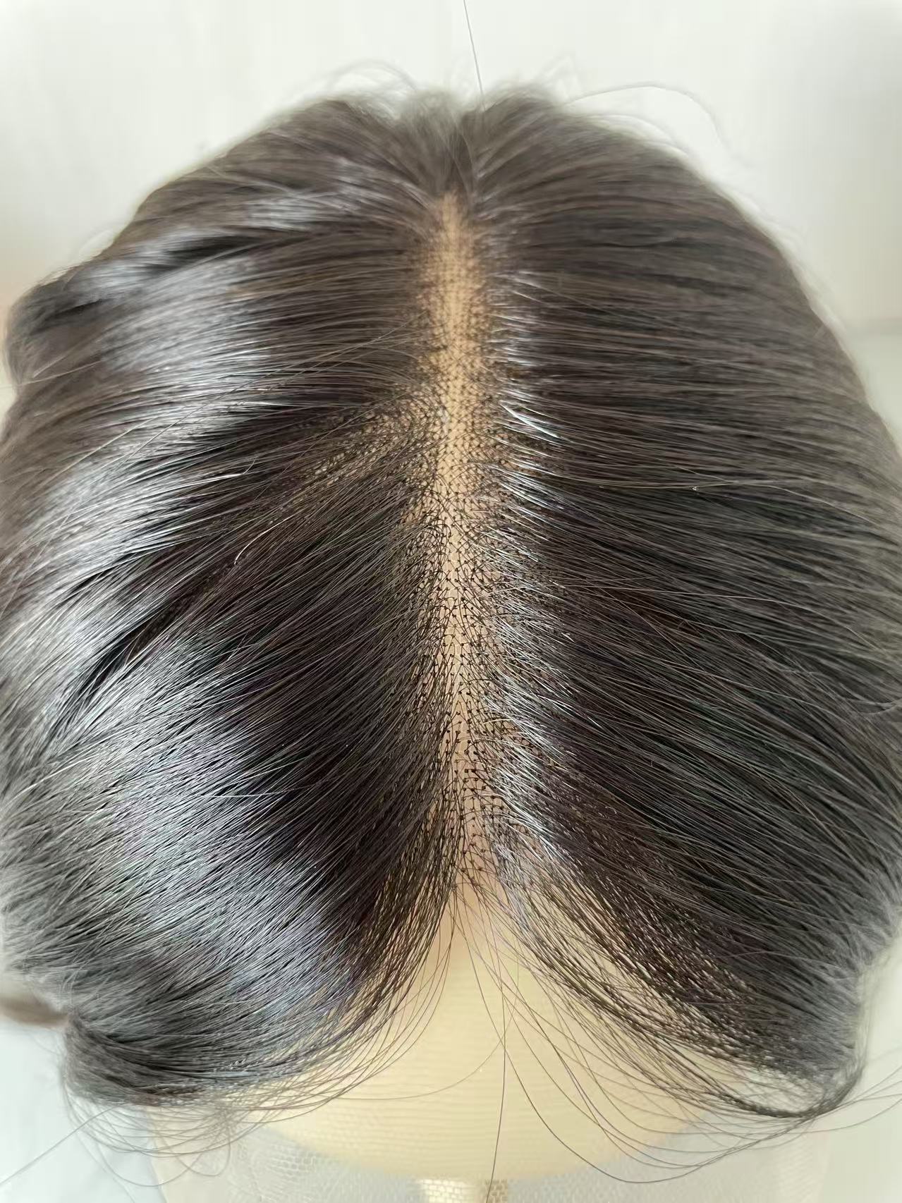 stock natural color dark brown Jewish wig top lace wig