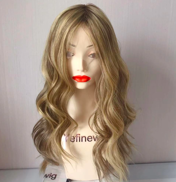 Natural look  long blonde Lace top wig