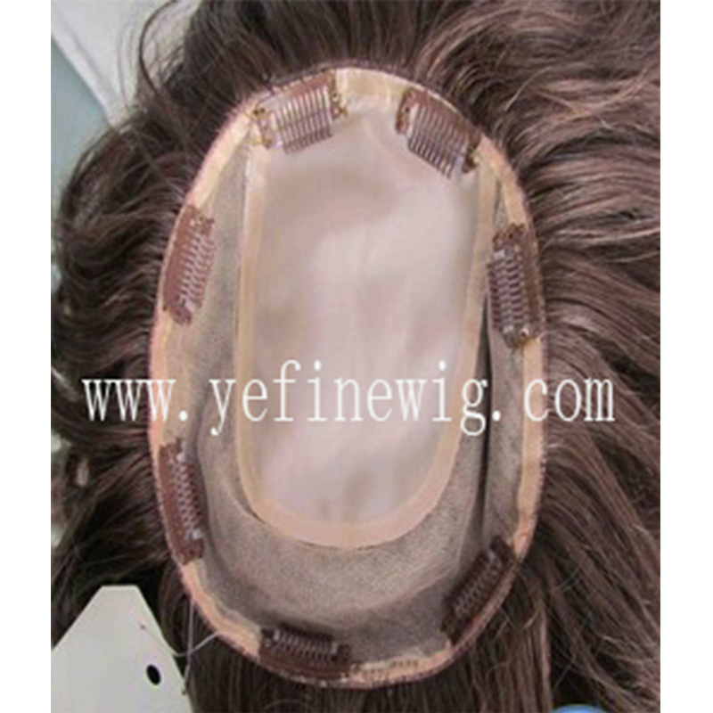 Remy human hair wig silk toppers for women