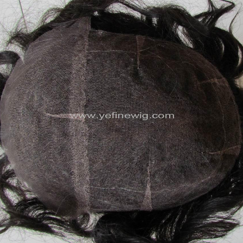 Human Hair Curly/Wavy Lace Hair Pieces/Wig for Men