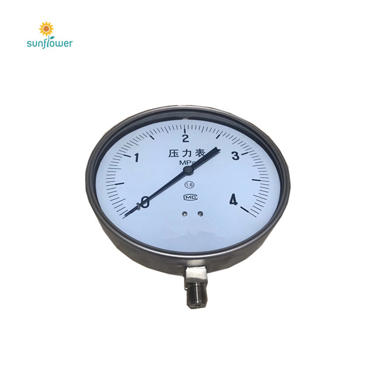 IP65 防護(hù)等級(jí)Y-250BF YN-250BF 250mm表盤直徑訂制10英寸大表盤壓力表徑向軸向可充油耐震