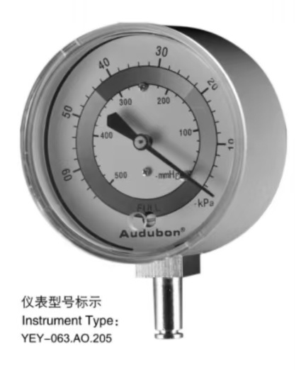 YEY-063.AO.205   63徑向單膜盒醫(yī)用微壓表
