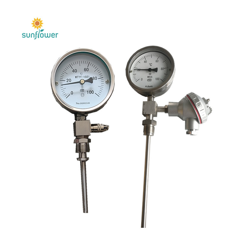 WSSP-401 WSSP-411 WSSP-481 全不銹鋼一體化雙金屬溫度計帶pt100熱電阻