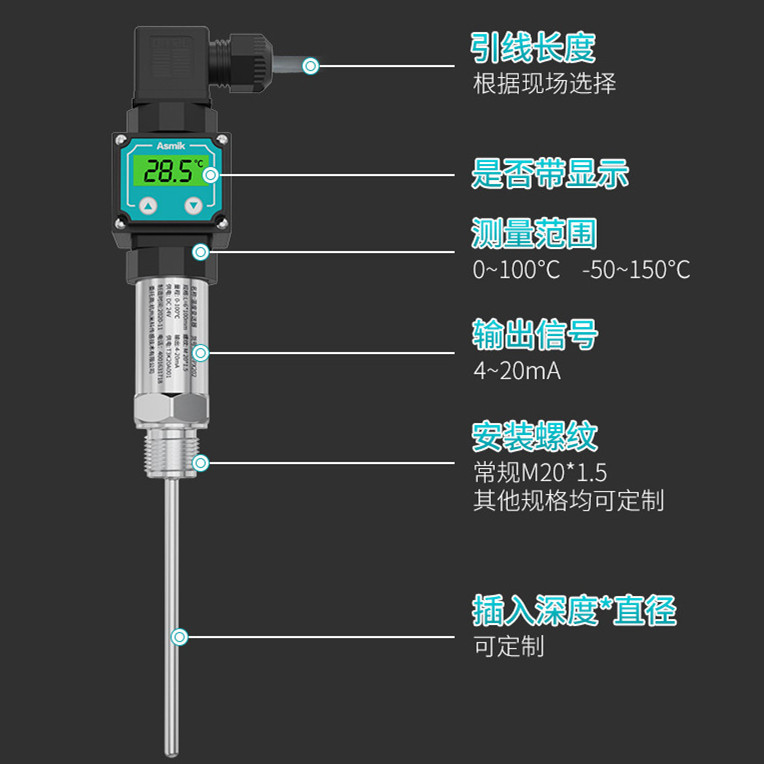 赫斯曼一體化溫度變送器帶led顯示
