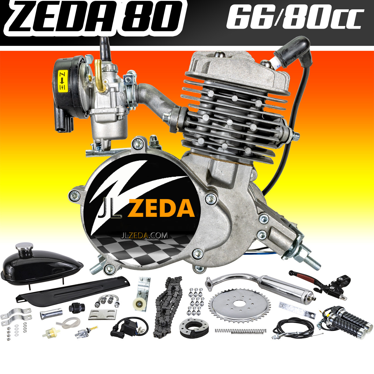 ZEDA-80/2 Stroke 80cc Bike Engine Kit