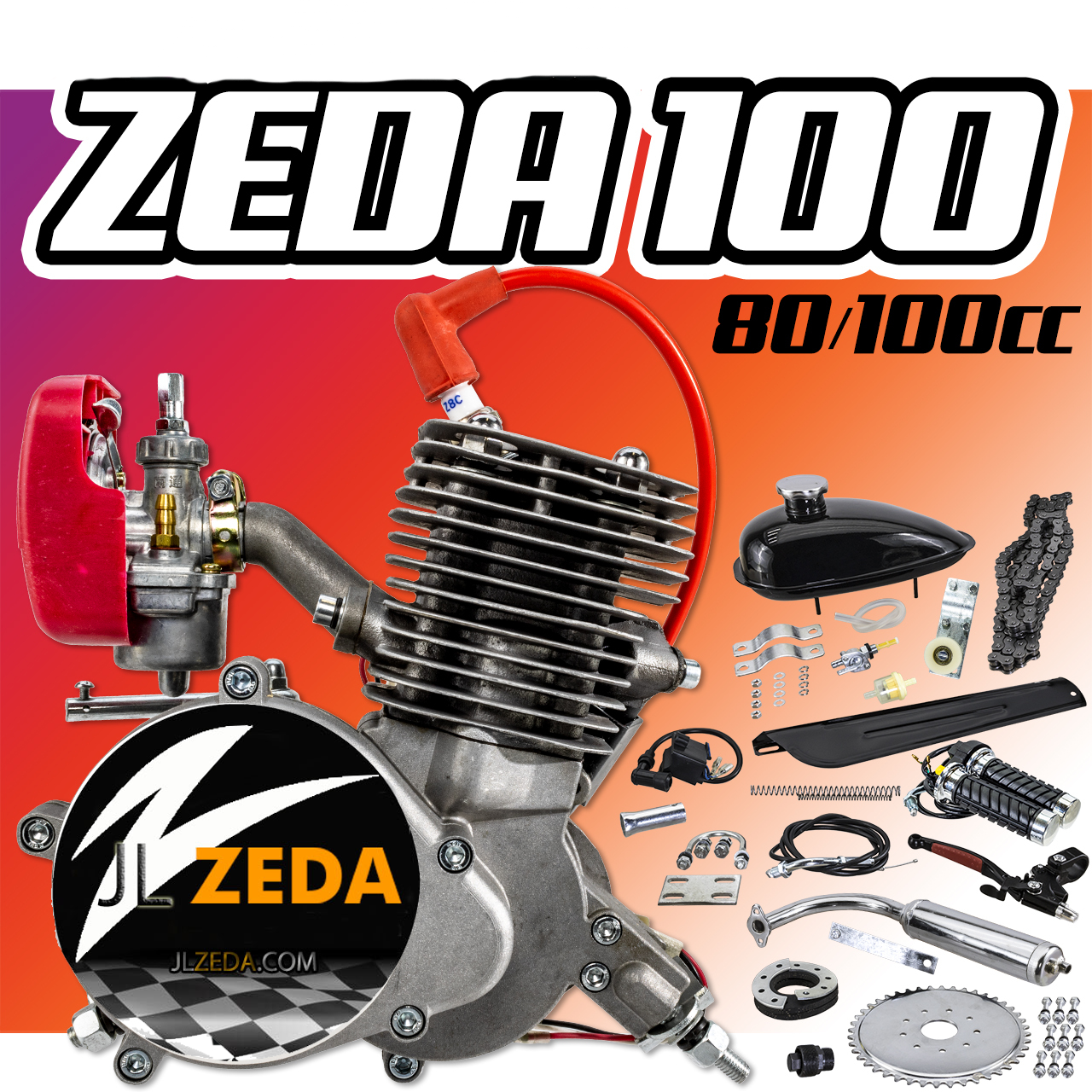ZEDA-100/2 Stroke Petrol Bike Engine Kit