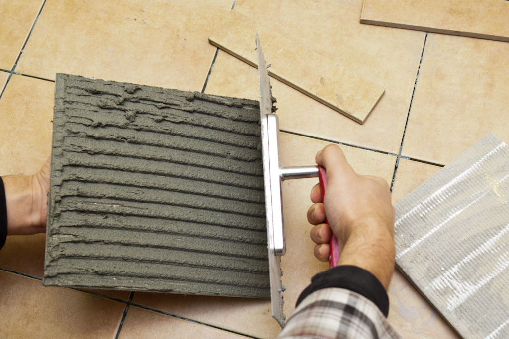 What is the material composition of ceramic tile adhesive mortar?