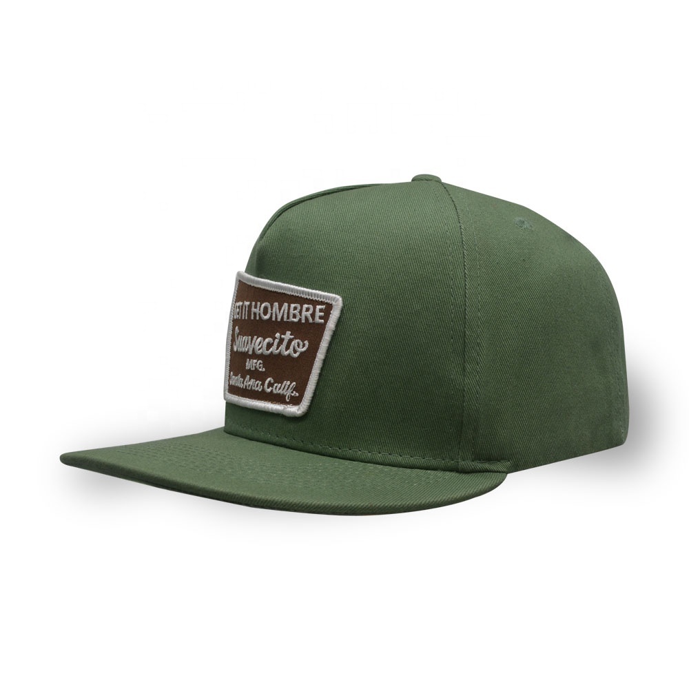 Custom logo vintage cap old school style 5 panel embroidery patch cotton twill snapback cap