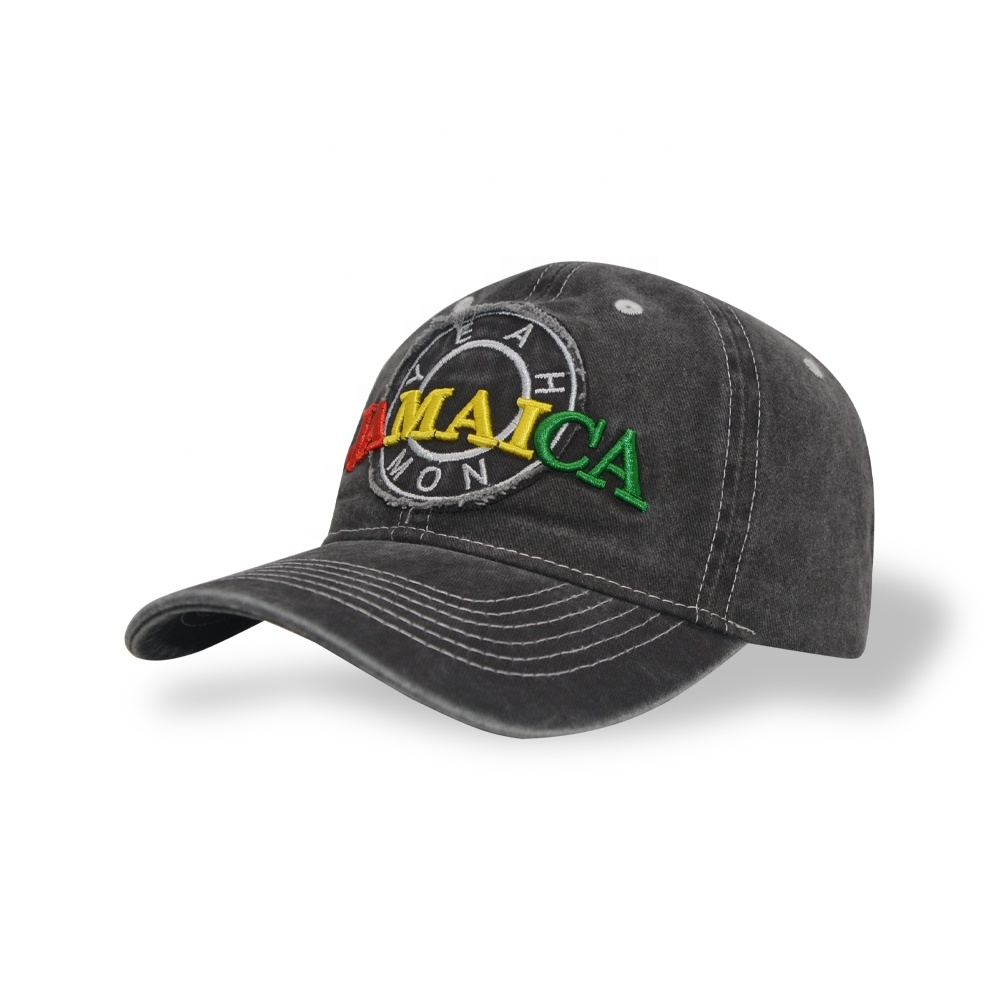 Hot Hat Washed Old Letter Baseball Cap Customized Embroidery Logo Classic  6 Panel Outdoor Pure Cotton Hat