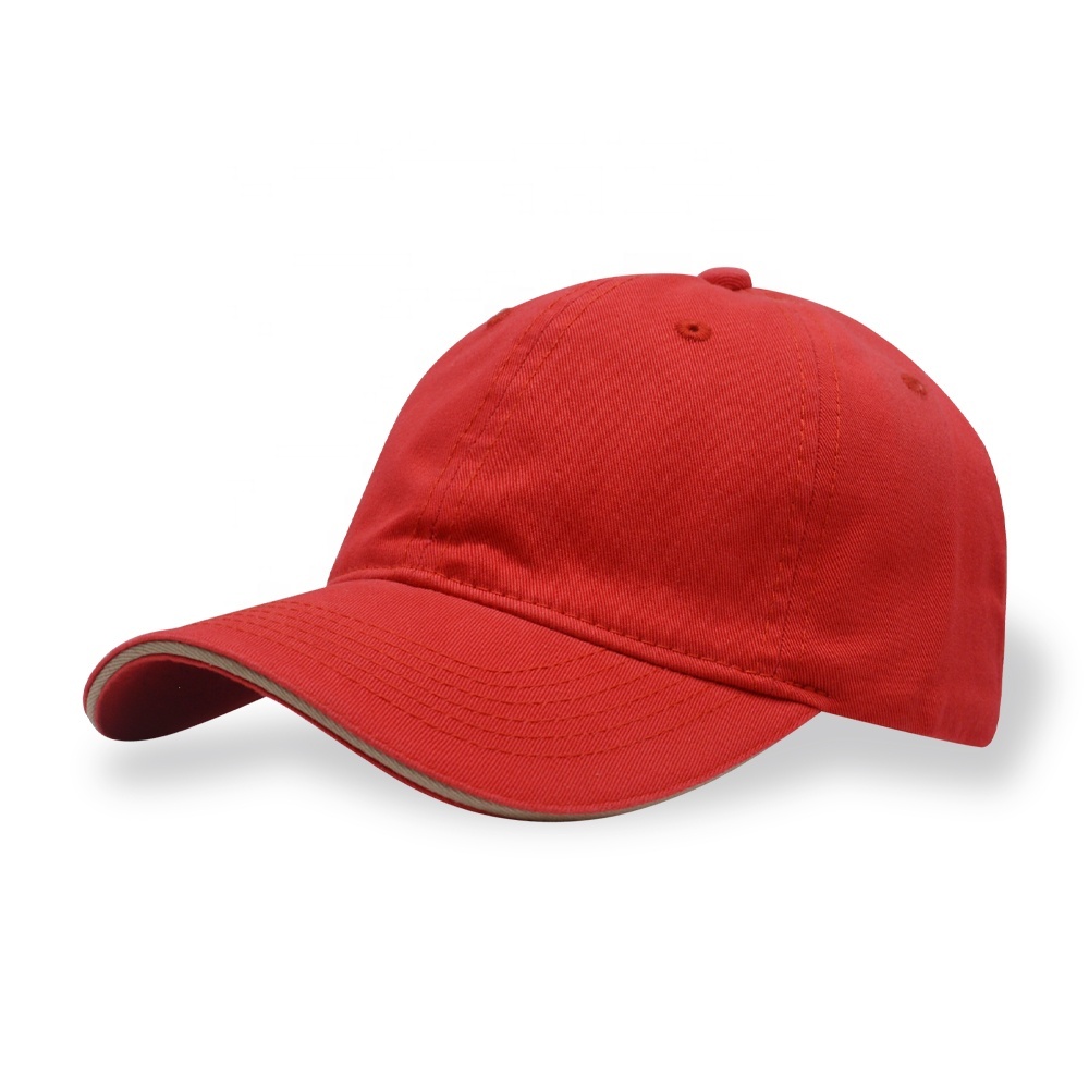 sport embroidery logo 100% cotton men unstructured white dad hat plain custom baseball cap