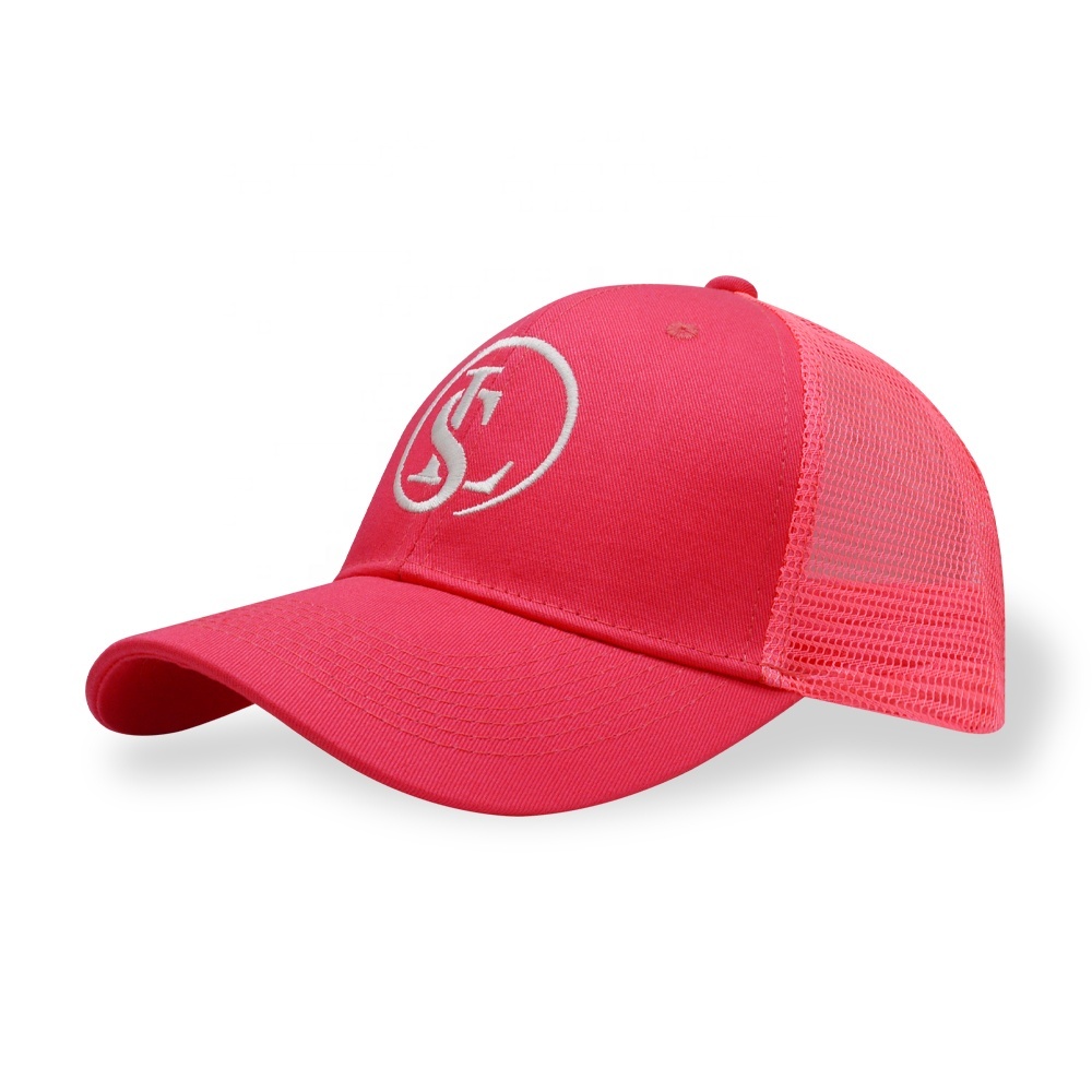 Custom New Style Leather Patch Logo Trucker Hats 6 Panel Running Mesh Trucker Hat