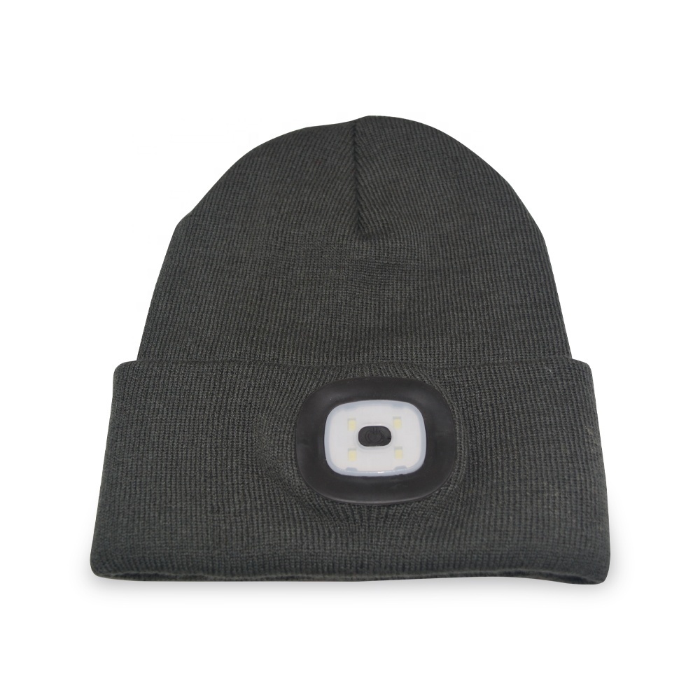Fashion Winter Hat Warm LED Light Knitted  Outdoor Unisex Beanie for Kids and Adults